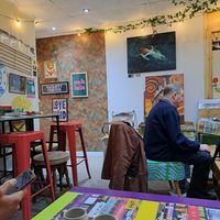 cosy cave at Mug Life Crisis at Mug Life Crisis – Matcha & Coffee + Board Game Café in Blackpool