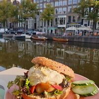 Mega vega warm bagel at Bagels & Beans - Keizersgracht in Amsterdam