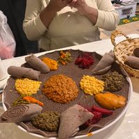 Vegan platter for two at Amen Habesha Restaurant in Nottingham