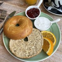 Good morning breakfast bagel - jam & cream cheese  at Bagels & Beans - Roetersstraat in Amsterdam
