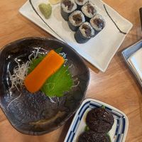shiitake roll and vegan salmon  at Oni Kuma in Mill Valley