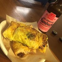 Sausage roll and spinach ‘feta’ pastry at Vegabond - Leliegracht in Amsterdam