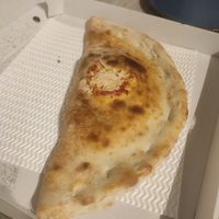 Vegan calzone (black olives, ham, mushroom) at Pizza Vera in Rugby