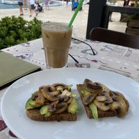 Exchanged poached eggs for mushrooms  at Vita Health Food Bar in Hvar