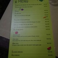 vegan menu at Vita Health Food Bar in Hvar