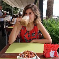 Açaí bowl and iced latte at Vita Health Food Bar in Hvar