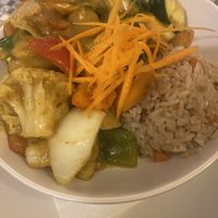 Hearty veg curry  at The Heights Hotel Crag Bar in Keswick