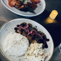 Tocino and katsu  at The Laughing Monk in San Francisco