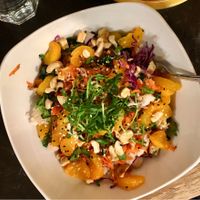 Spicy citrus Buddha bowl... delicious! at Rootz in Steamboat Springs