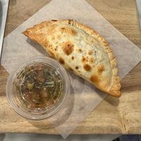 Mushroom empanada at Take It Easy Roasters in Las Vegas