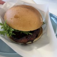 Die Burger waren etwas lieblos belegt. Nur ein Salatblatt und das Patty mit der Sauce.  at Plant Nation in Yamanashi