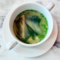 Miso soup at Azur in Dubai