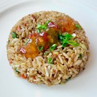 Vegetable fried rice  at Azur in Dubai