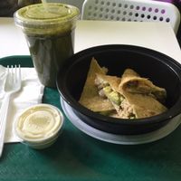 quesadilla avo mayo and go green smoothie  at VLife in New York City