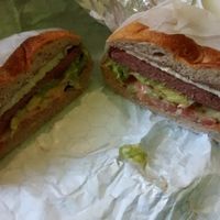 Cheese, avocado and steak sandwich at VLife in New York City