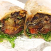 Eggplant wrap with bbq sauce  at VLife in New York City