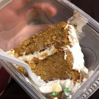 carrot cake. eaten on the train back home lol. picture doesn’t do it justice. it was a bit too sweet but not that bad!  at VLife in New York City