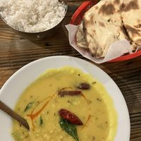 Dal Tadka (South Indian Style), rice and roti   at Madurai Kitchen in San Diego