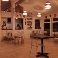 Inside of the restaurant at Minilik in Fludir