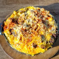 Philly Cheesesteak mac and cheese at Aisha's Plant-Based Eatery in Miami