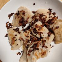 Varenyky with potatoes and cabbage prepared at my place from the frozen ones. Yummy at MultiCook Ládví in Prague