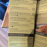 menu at The Greens Kitchen in Saskatoon