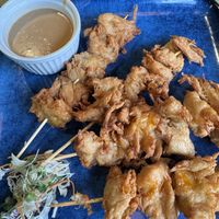 Chickn kabobs with peanut sauce   at The Greens Kitchen in Saskatoon
