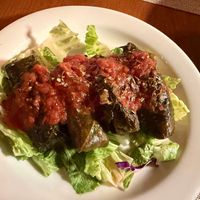 dolmades made vegan at Mezzeluna in Cotati