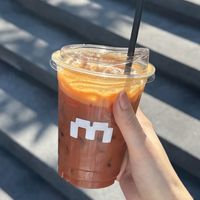 Thai milk tea with oat milk  at Minimal Coffee - Think Park in Chiang Mai