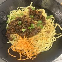 Impossible Dan Dan noodles  at Wu and Nussbaum in New York City