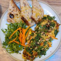 Vegan omelette at Kin Cafe Vegetarian in London