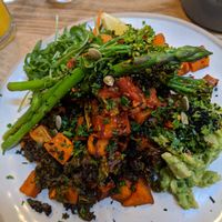 Sweet potato and kale hash at Kin Cafe Vegetarian in London