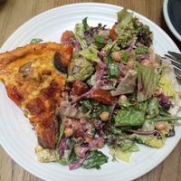 Mushroom pie and beetroot salad at Kin Cafe Vegetarian in London