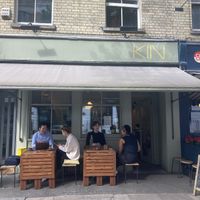 Cute outdoor area too  at Kin Cafe Vegetarian in London
