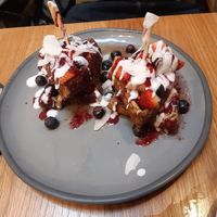 Waffles at Kin Cafe Vegetarian in London