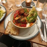 Shakshuka (tofu in place of eggs) at Kin Cafe Vegetarian in London