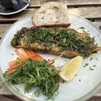 Vegan omelette. The bread was delicious! Didn’t love the vegan cheese    at Kin Cafe Vegetarian in London