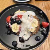 Delicious vegan pancakes!   at Kin Cafe Vegetarian in London