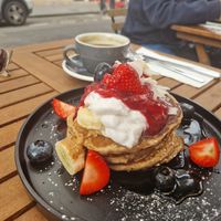 Vegan pancakes at Kin Cafe Vegetarian in London