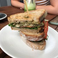 vegan tofu scramble pesto toasti at Kin Cafe Vegetarian in London