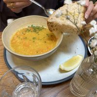 Lentil soup   at Kin Cafe Vegetarian in London