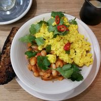 Mexican breakfast vegan option at Kin Cafe Vegetarian in London