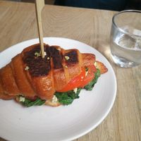 Tofu scramble toasted croissant at Kin Cafe Vegetarian in London