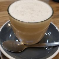 Chai oat latte at Kin Cafe Vegetarian in London