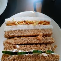 Closeup sandwiches at Whiskers & Cream Cat Cafe London in London