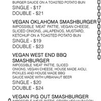 Vegan menu  at Urbanaut Brewery and Taproom in Auckland