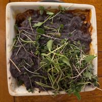 Vegan Shepards Pie made with lentil and sunflower seed tempeh  at Zach's Bistro in Newport