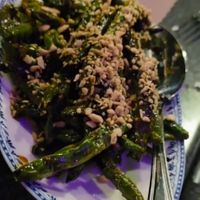 Dry fried green beans at Chef's Special Cocktail Bar in Chicago