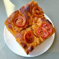 Tomato focaccia  at Armani/Mediterraneo in Dubai