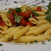 Aglio e olio with penne (vegan) at Angelos Via Napoli in Saarbrucken